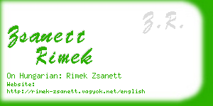 zsanett rimek business card